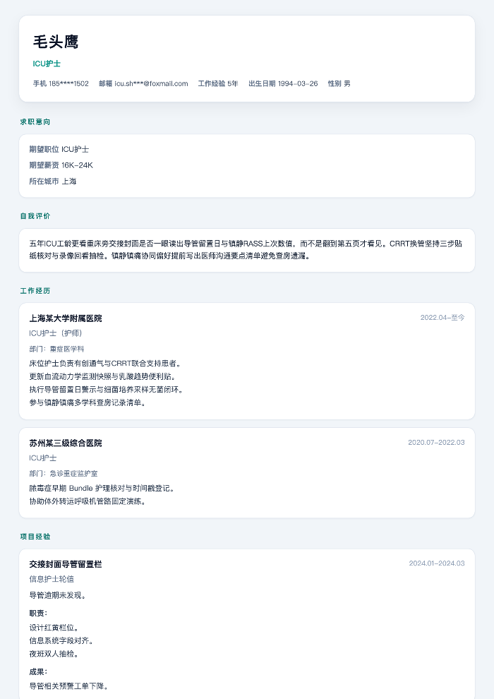 ICU护士