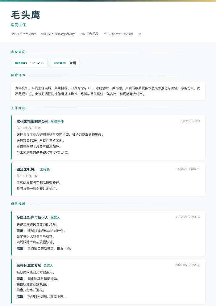 车间主任