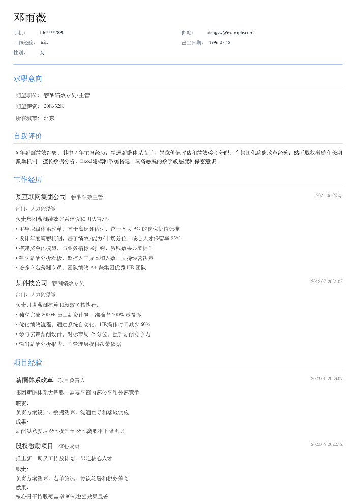 薪酬绩效专员