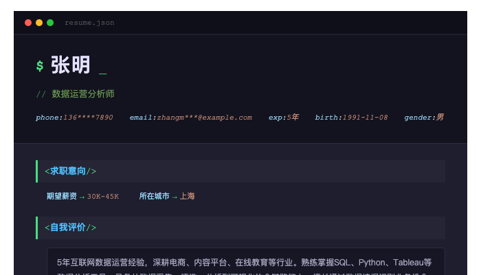 数据运营分析师简历示例
