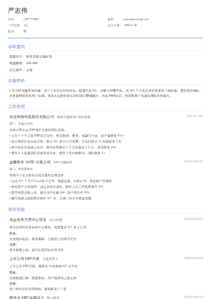 财务系统实施顾问