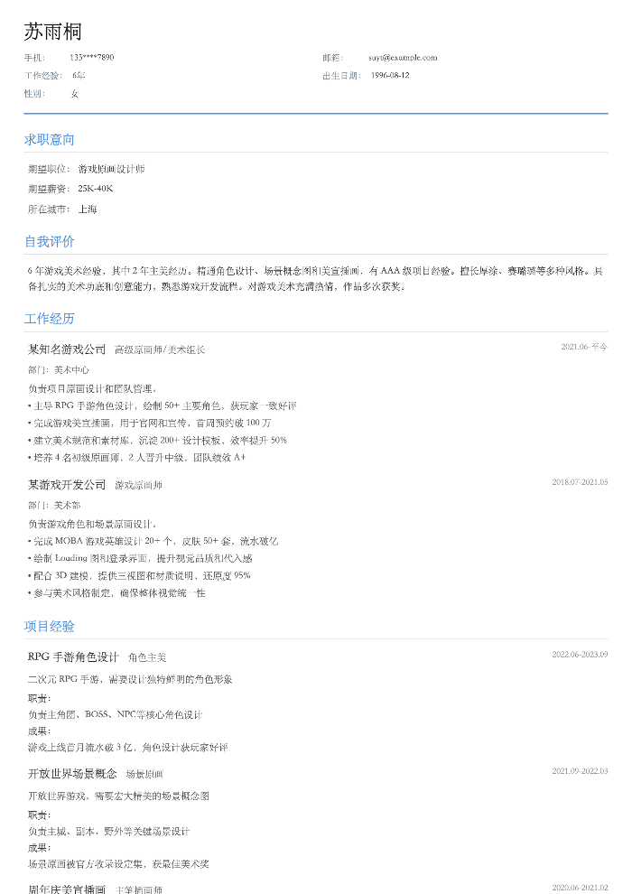 游戏原画设计师