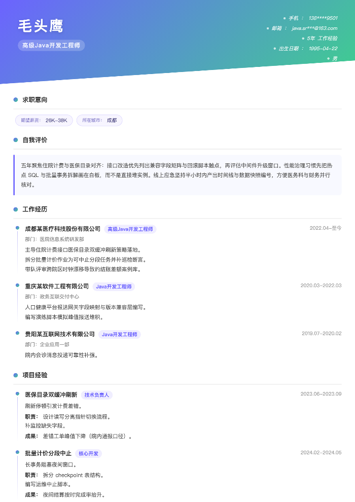 高级Java开发工程师