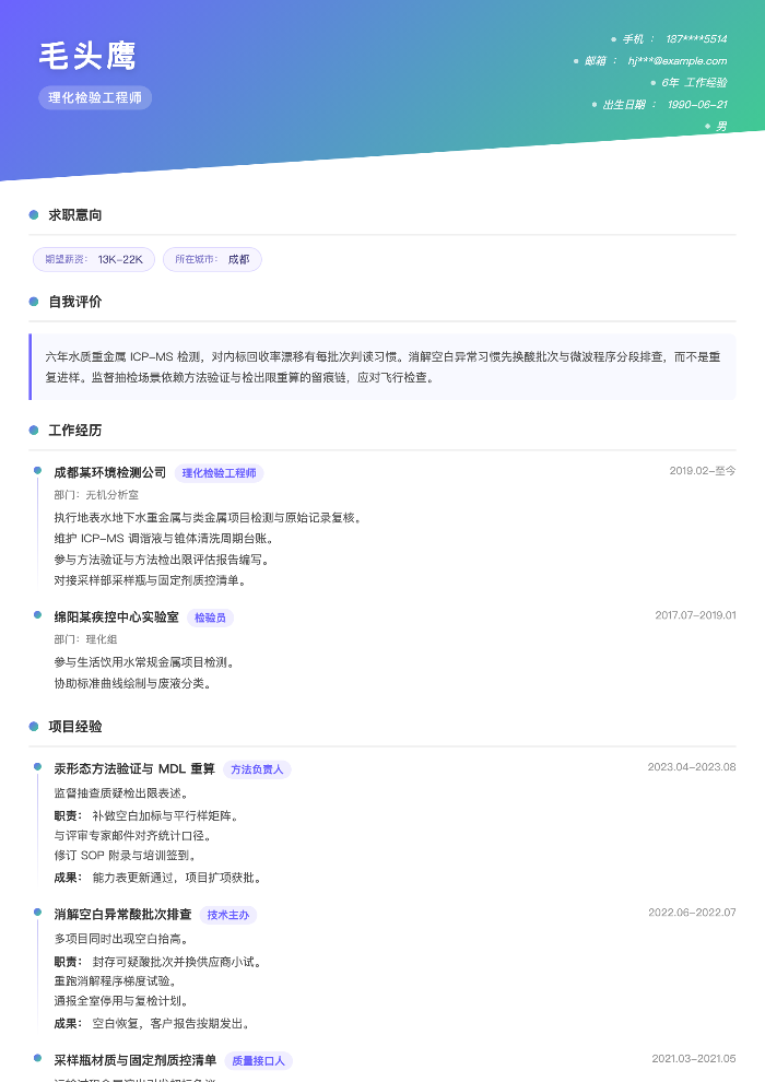 理化检验工程师