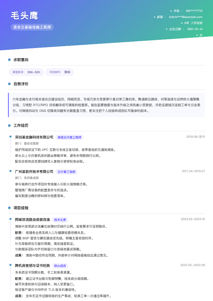 混合云基础设施工程师