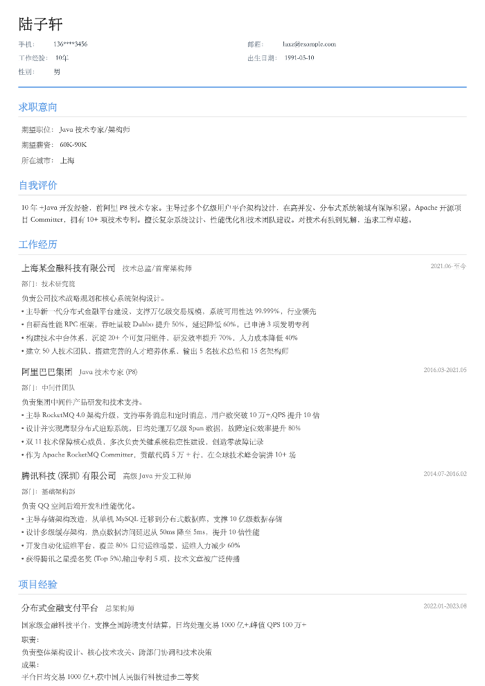 Java 开发工程师
