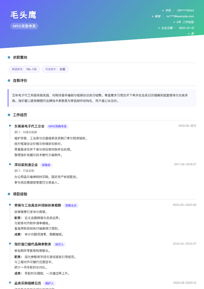 MRO采购专员