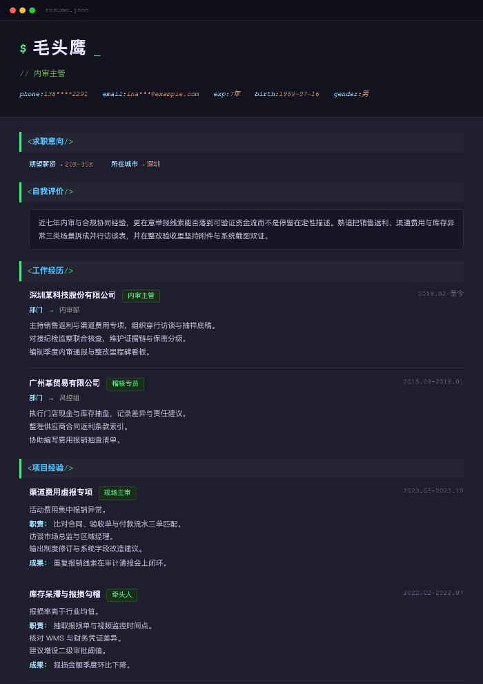 内审主管