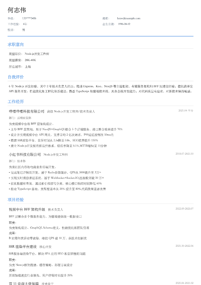 Node.js开发工程师