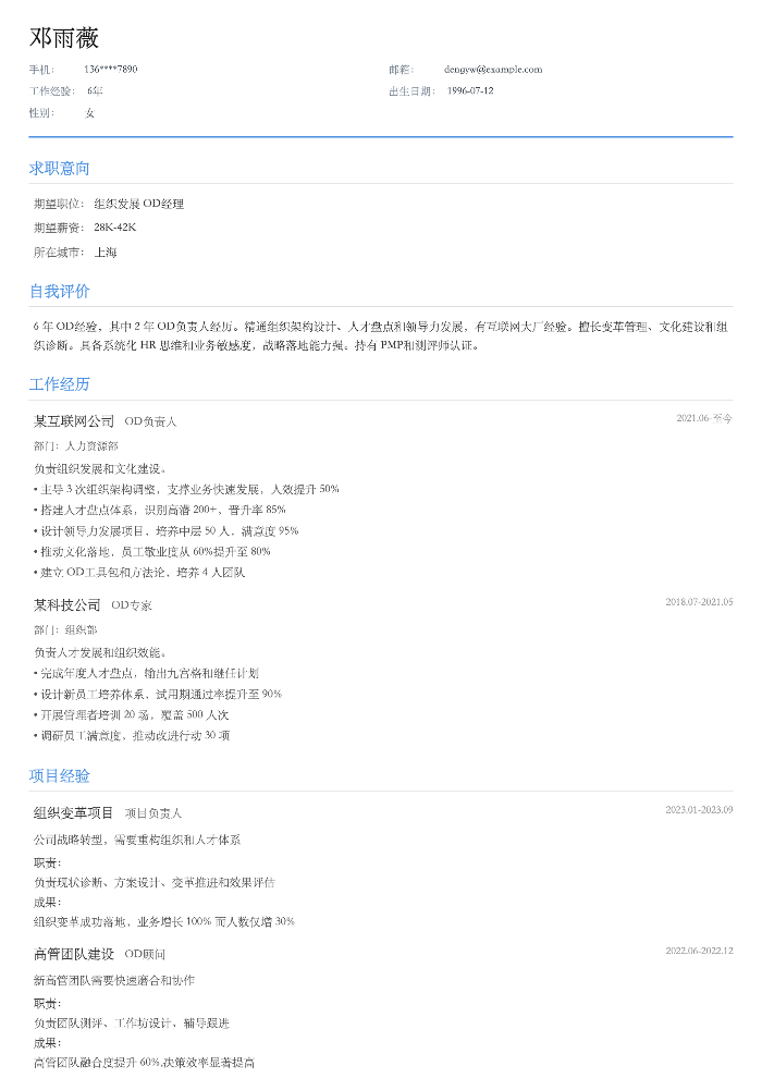 组织发展 OD经理