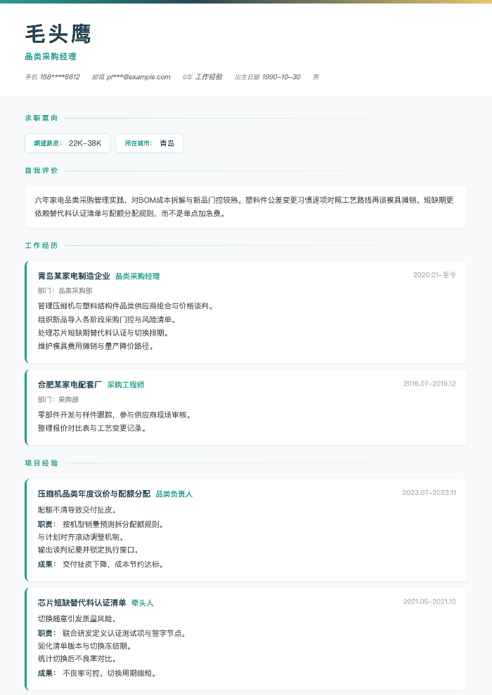品类采购经理