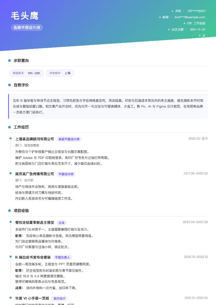 品牌平面设计师