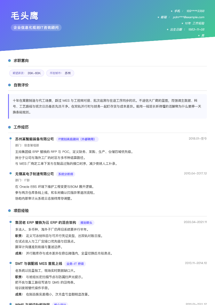 企业信息化规划IT咨询顾问