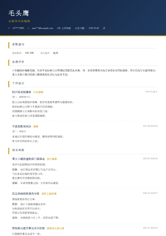 全媒体内容编辑