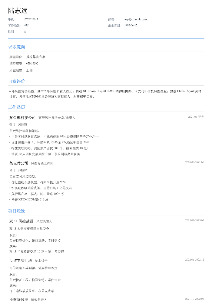 风控算法工程师