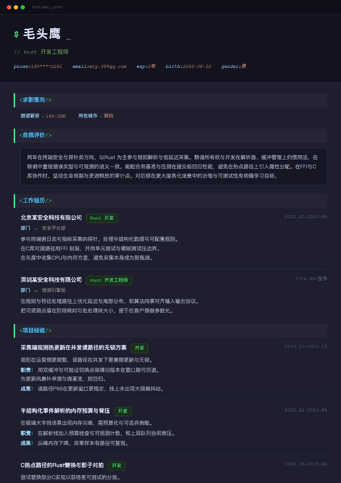 Rust 开发工程师