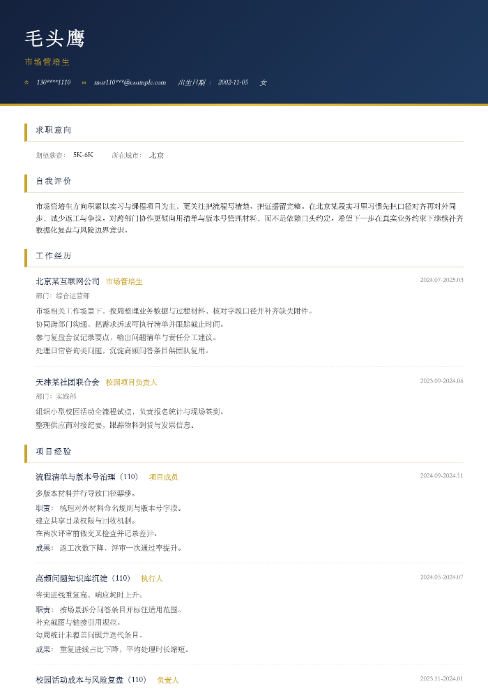 市场管培生