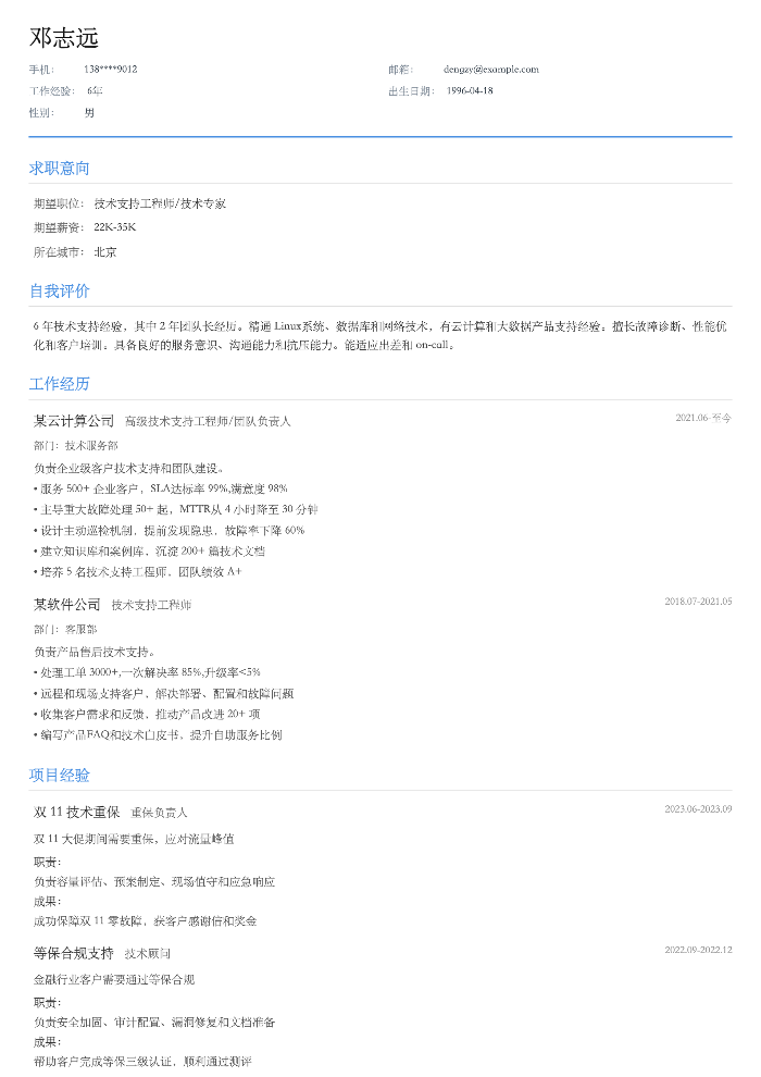 技术支持工程师