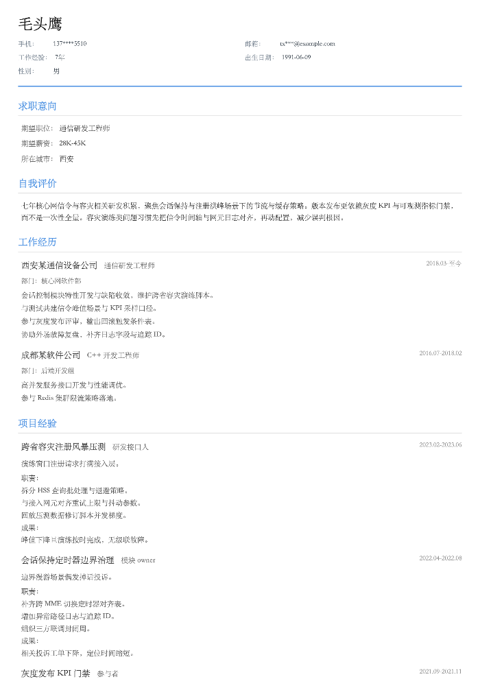通信研发工程师