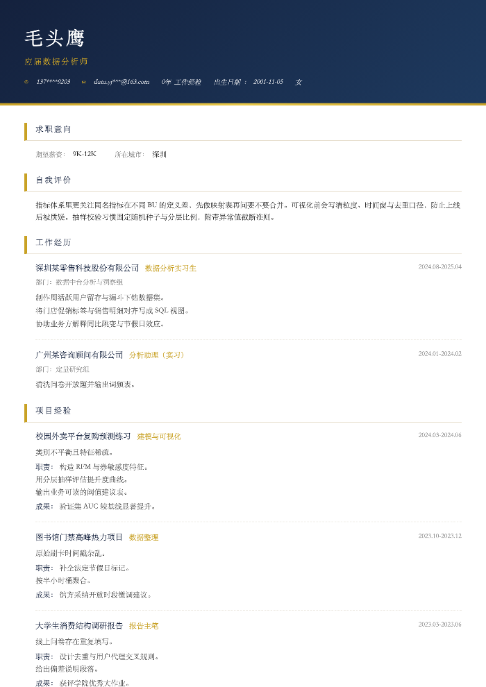 应届数据分析师