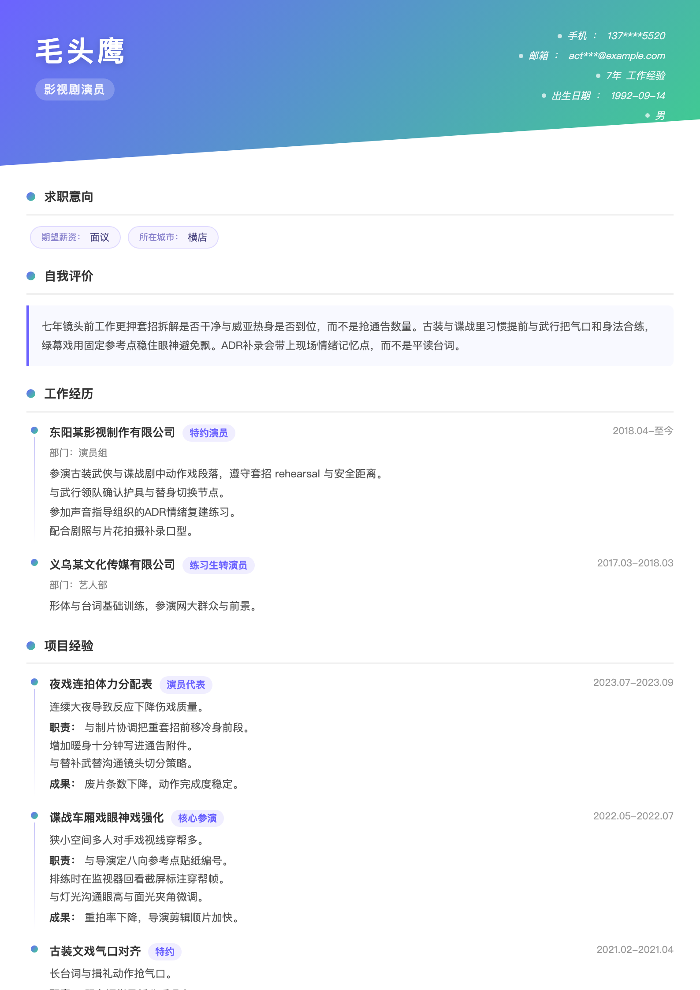 影视剧演员