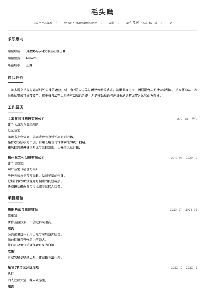 阅读类App网文书友社区运营