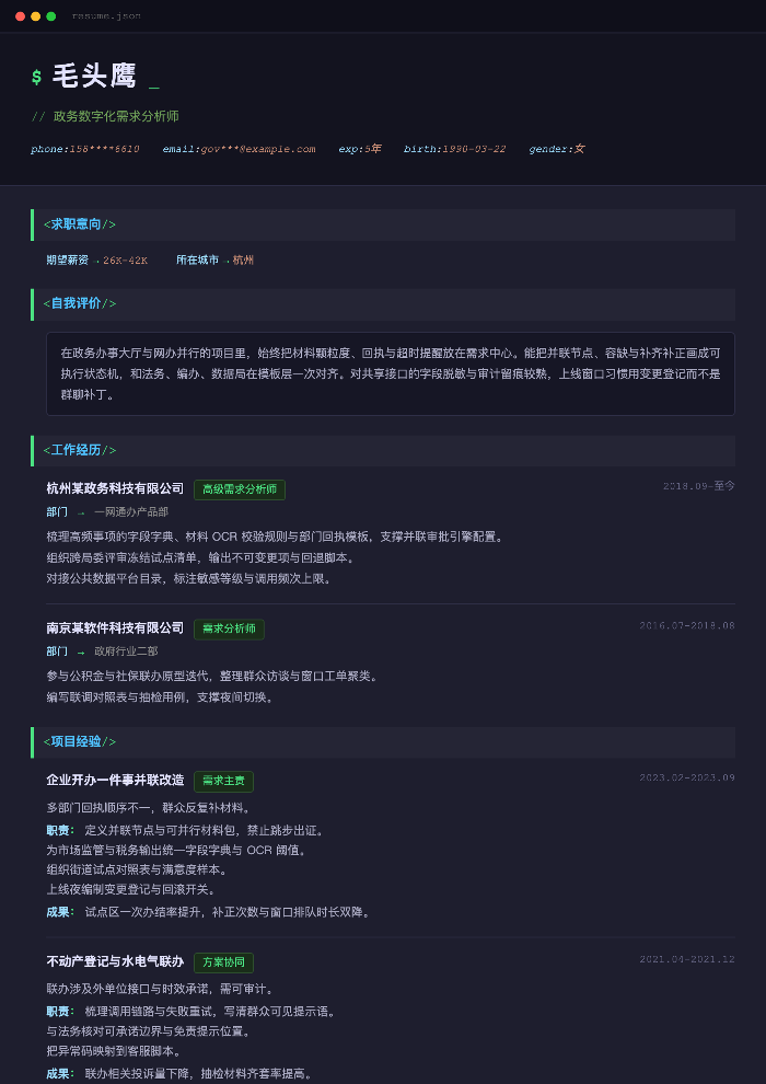 政务数字化需求分析师