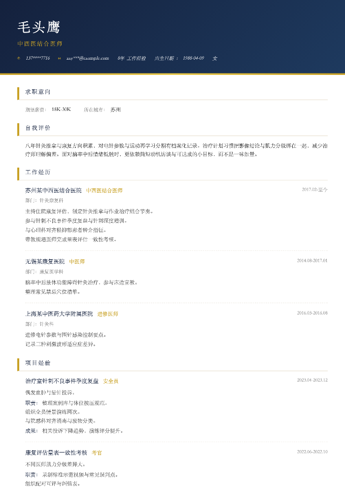 中西医结合医师