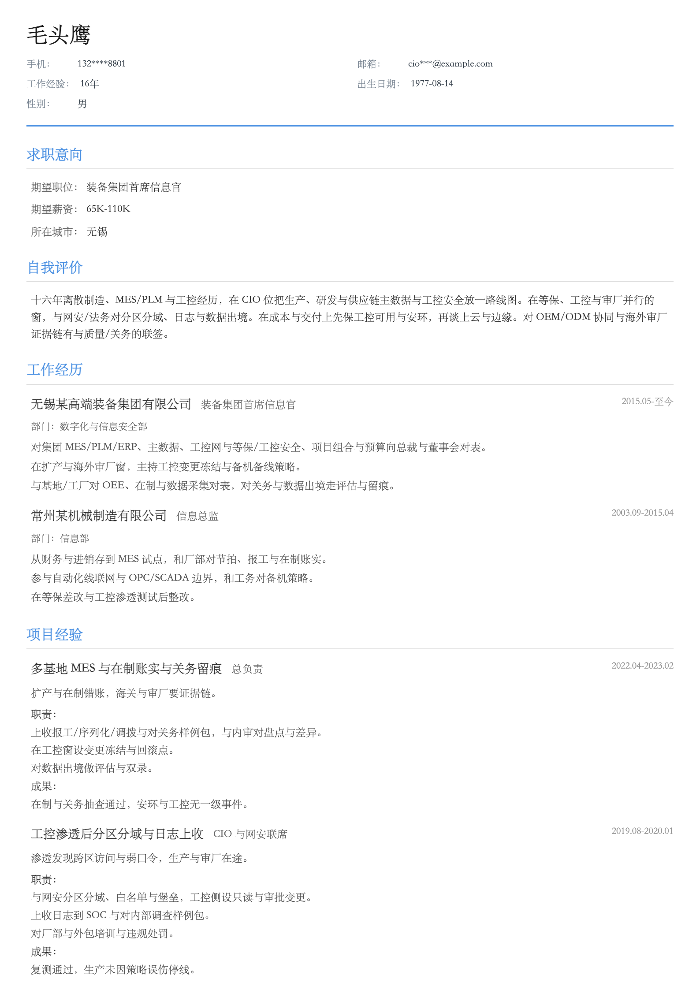 装备集团首席信息官